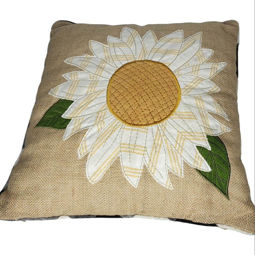 Farmcore Pillow The Prarie Rachel Ashwell  Sunflower Applique Cabin Shabby Boho